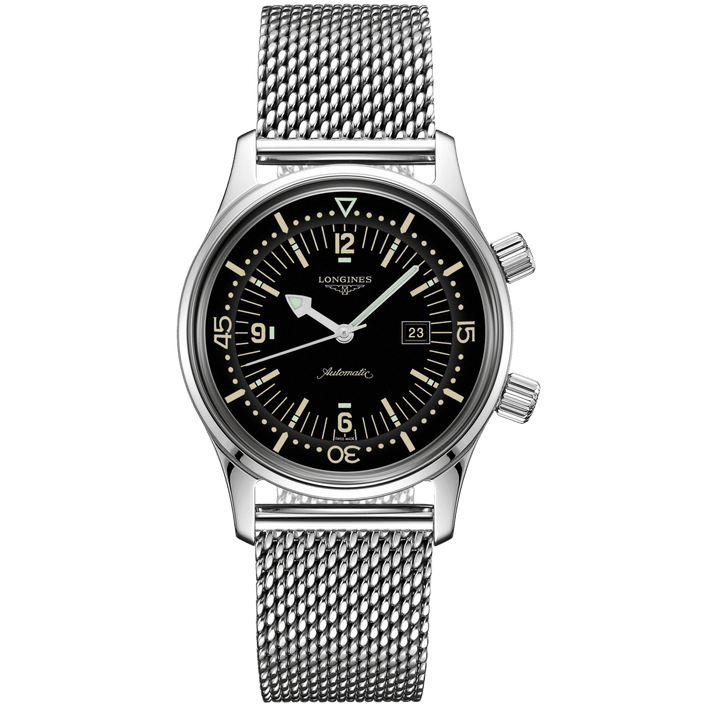 Longines ur The Longines Legend Diver Watch 36mm sort automatisk stål L3.374.4.50.6 - Capodagli 1937