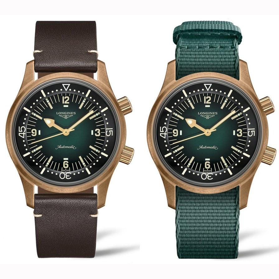 Longines watch The Longines Legend Diver Watch 42mm green automatic bronze titanium L3.774.1.50.2 - Gioielleria Capodagli