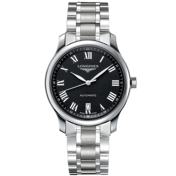 Longines ur The Longines Master Collection 38,5 mm sort stål automatisk herre L2.628.4.51.6 - Gioielleria Capodagli