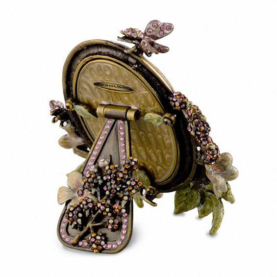 Michael Hero Rahmen Romantic Gardens 3,8x6,4cm Messing-Emaille-Kristalle 13CR-HT-2 - Gioielleria Capodagli