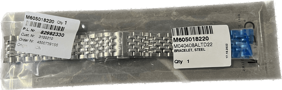 Correa de acero Mido Multifort grano de riz M605018220 solo para Mido M040.408.11.041.00 - Capodagli 1937