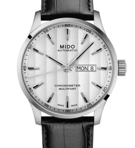Mido ur Multifort Chronometer 1 COSC 42mm hvid automatisk stål M038.431.16.031.00 - Gioielleria Capodagli