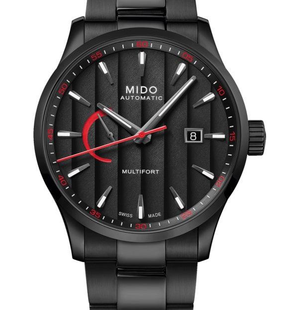 Mido ur Multifort Power Reserve 42mm stål PVD sort automatisk M038.424.33.051.00 - Gioielleria Capodagli