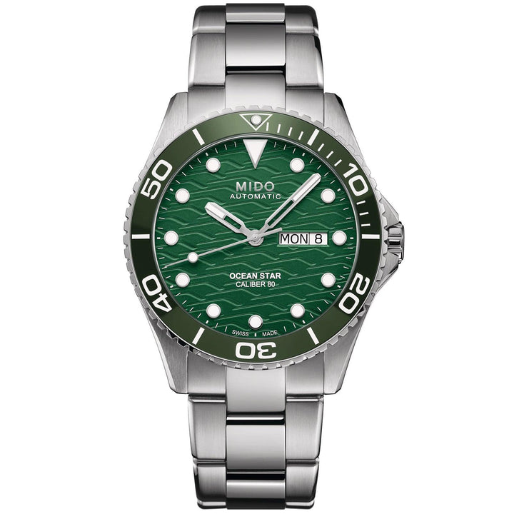 Relógio Mido Ocean Star 200C 42,5 mm verde automático aço M042.430.11.091.00 - Capodagli 1937