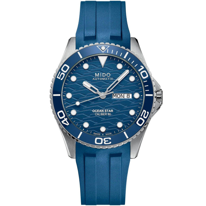 Relógio Mido Ocean Star 200M 42mm azul automático aço M042.430.17.041.00 - Capodagli 1937