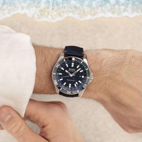 Mido ur Ocean Star GMT 44mm automatisk blå keramik M026.629.17.051.00 - Gioielleria Capodagli