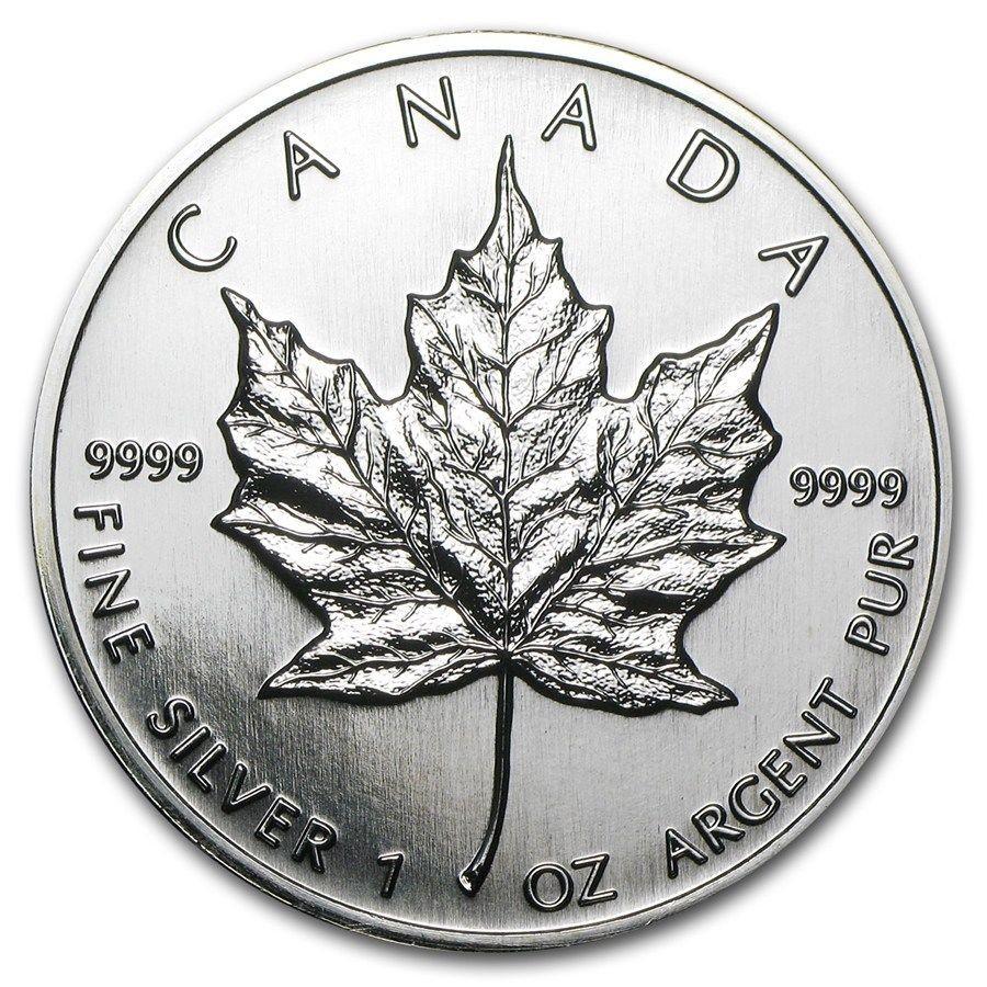Ongecirculeerde zilveren munt 1oz Canada 5 dollar Maple Leaf 1996 - Capodagli Sieraden