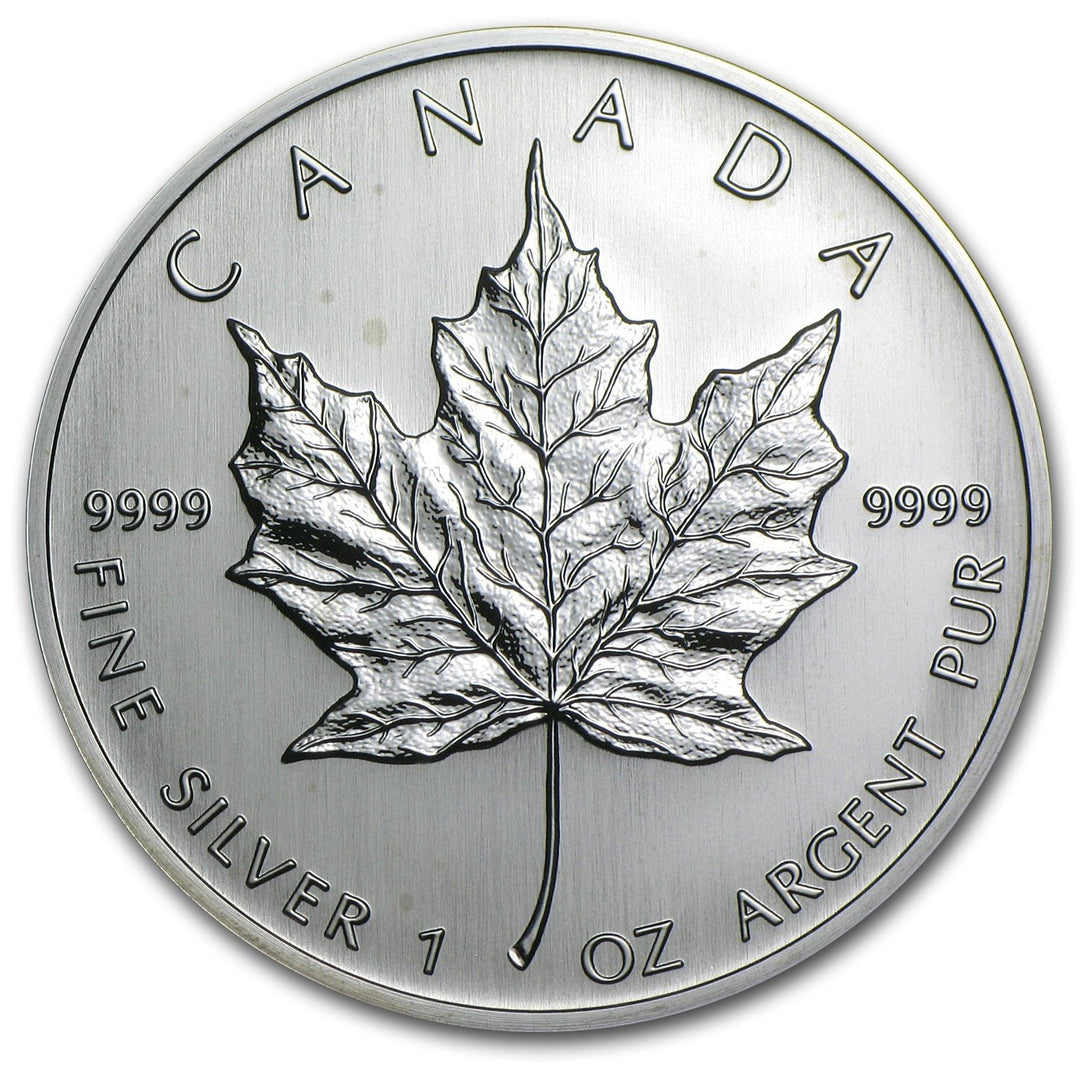Moeda de prata não circulada 1oz Canadá 5 dólares Maple Leaf 2004 - Gioielleria Capodagli