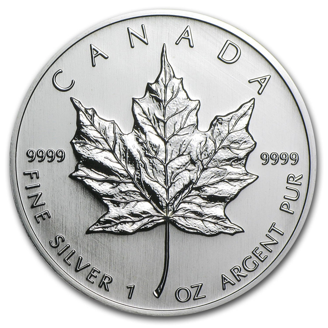 Moeda de prata não circulada de 1 onça Canadá 5 dólares Maple Leaf 2007 - Capodagli Jewellery