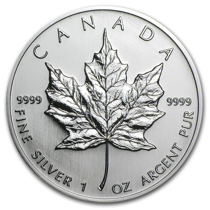 Moeda de prata não circulada de 1 onça Canadá 5 dólares Maple Leaf 2007 - Capodagli Jewellery