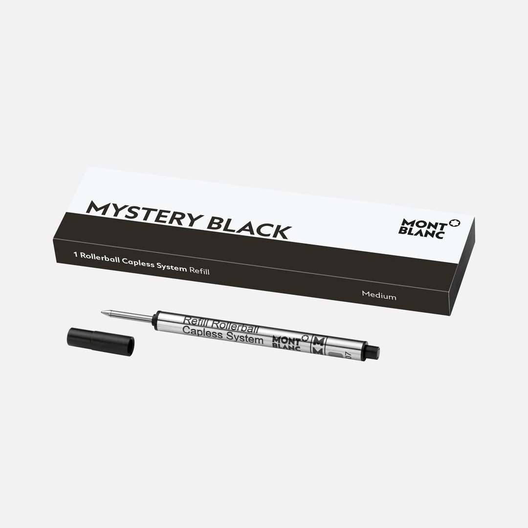 Montblanc 1 recharge roller moyen système capless noir Mystery Black pointe M 128242 - Capodagli 1937