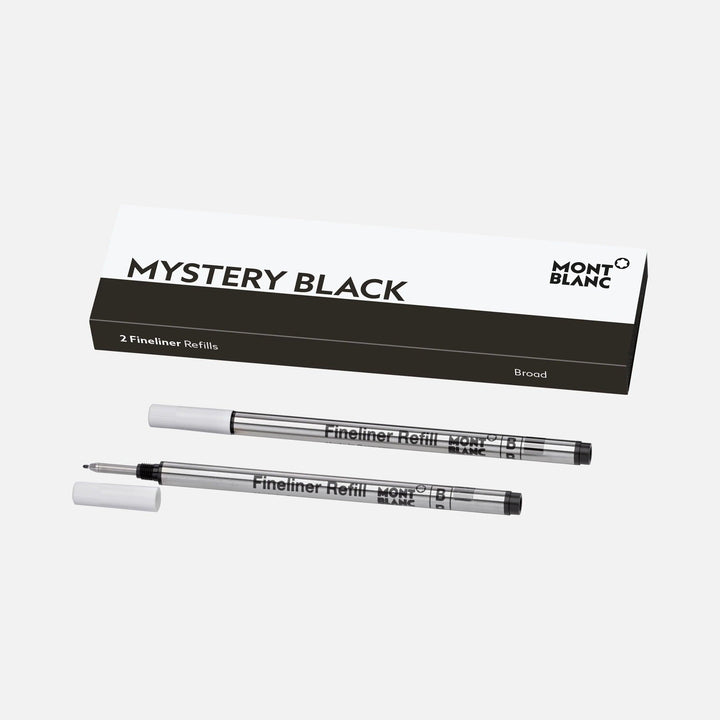Montblanc 2 refills til fineliner spids B Mystery Black sort 128247 - Capodagli 1937
