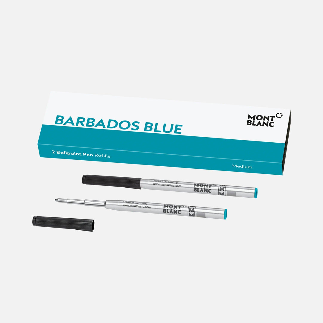 Montblanc 2 recambios para bolígrafo (M) Barbados Blue (azul Caribe) 128219 - Capodagli 1937
