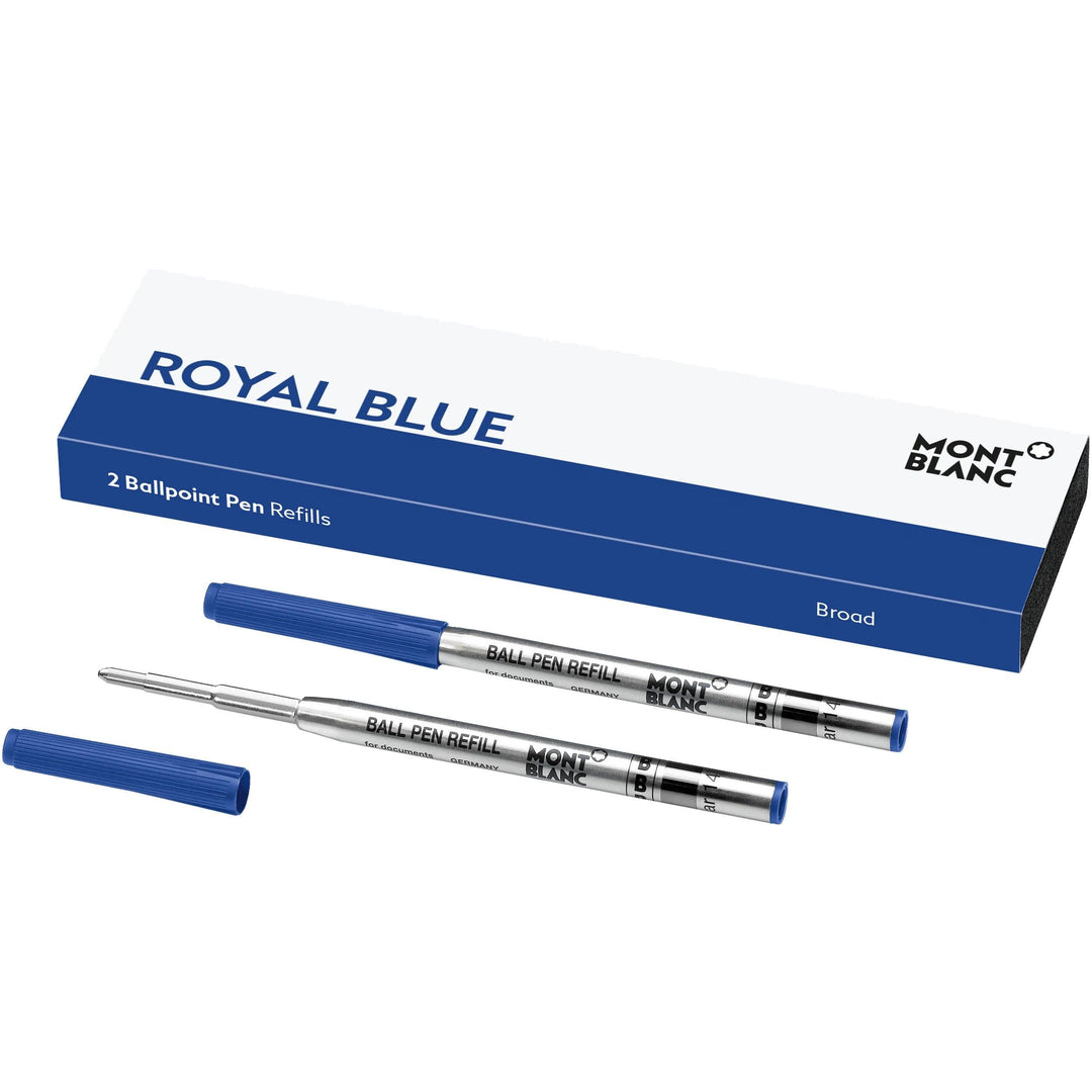 Wkłady do długopisów Montblanc 2 Końcówka B, Royal Blue, niebieski 128215 - Biżuteria Capodagli