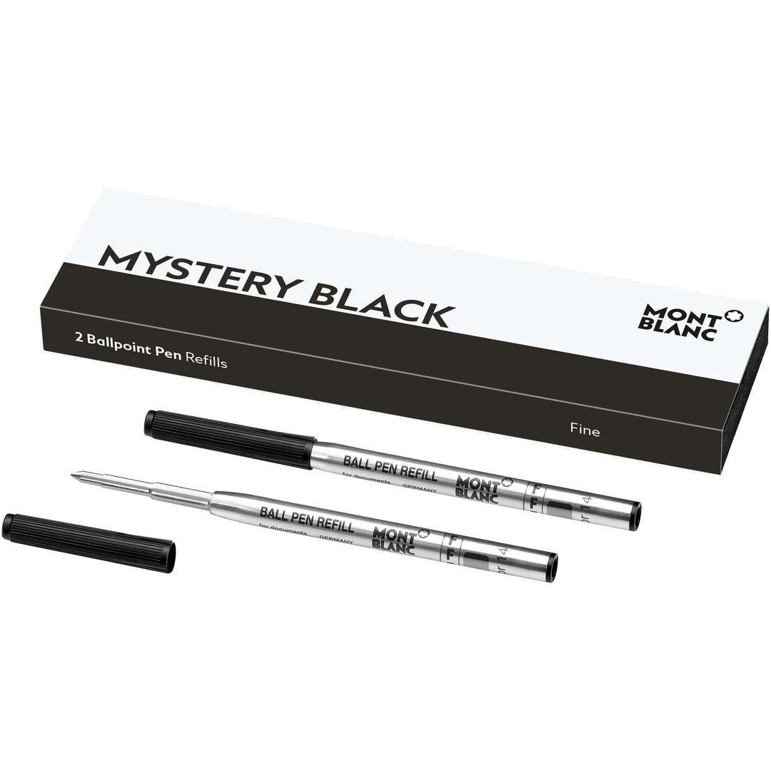 Wkłady do długopisów Montblanc 2 końcówka F Mystery Black czarny 116189 - Capodagli 1937