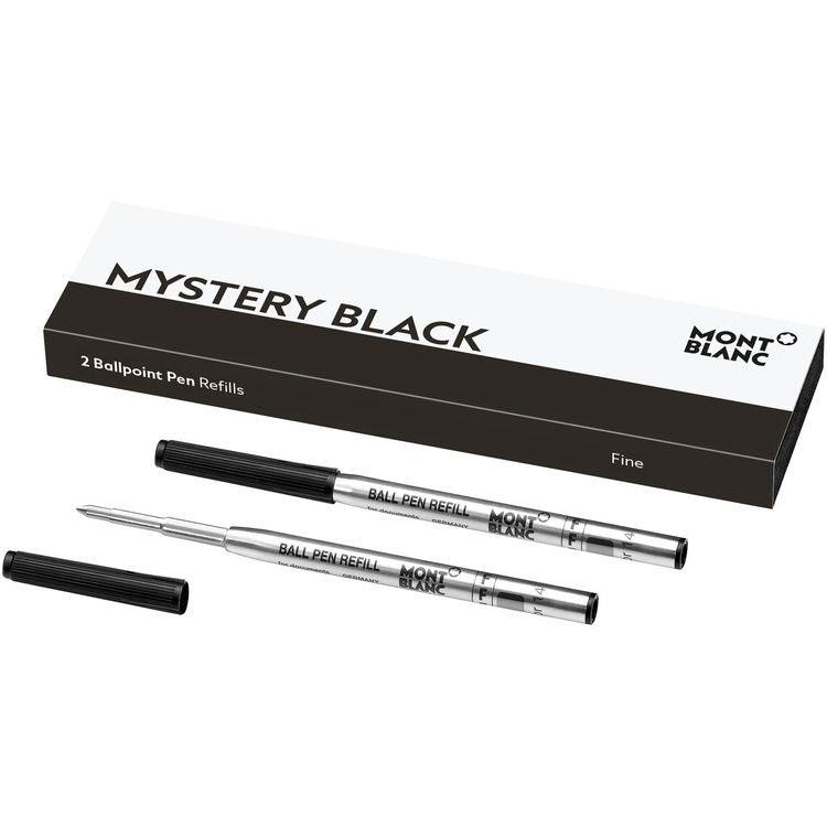 2 wkłady Montblanc do końcówki długopisu F Mystery Black czarny 128210 - Gioielleria Capodagli