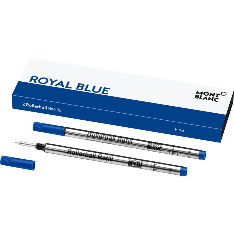 Montblanc 2 rollerball refills (F) Royal Blue blue 128232 - Capodagli Jewelery