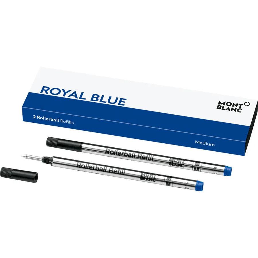 Montblanc 2 rollerball refills (M) Royal Blue blue 128233 - Capodagli Jewelery