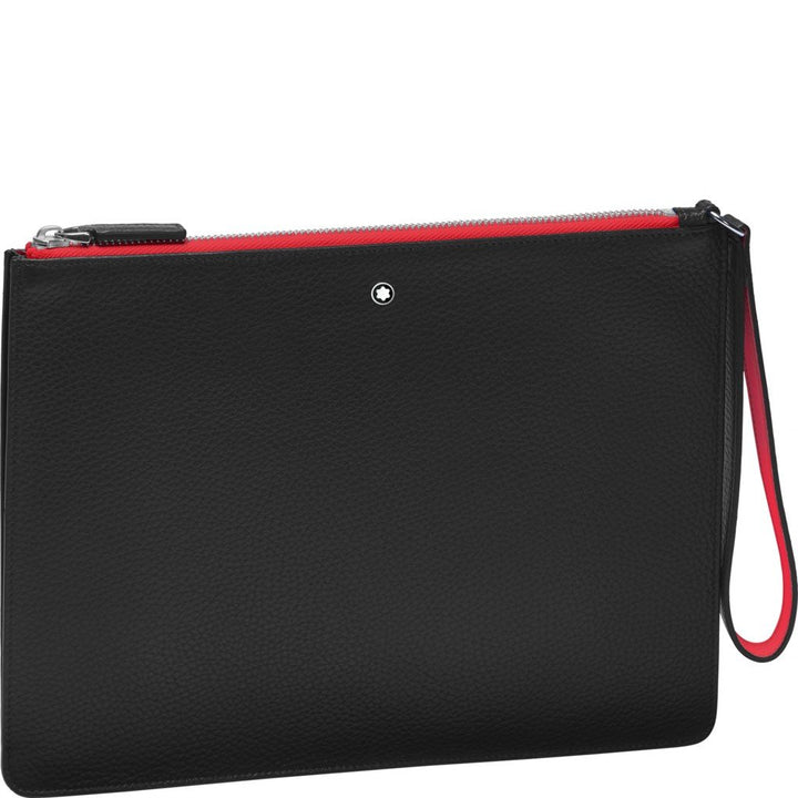 Estojo Montblanc médio Meisterstück Soft Grain My Office preto vermelho 124118 - Gioielleria Capodagli