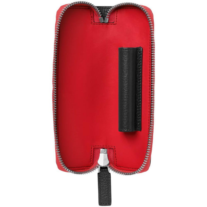 Montblanc etui til 1 skriveredskab med lynlås komplet lukning rød Meisterstück Soft Grain sort 124130 - Gioielleria Capodagli