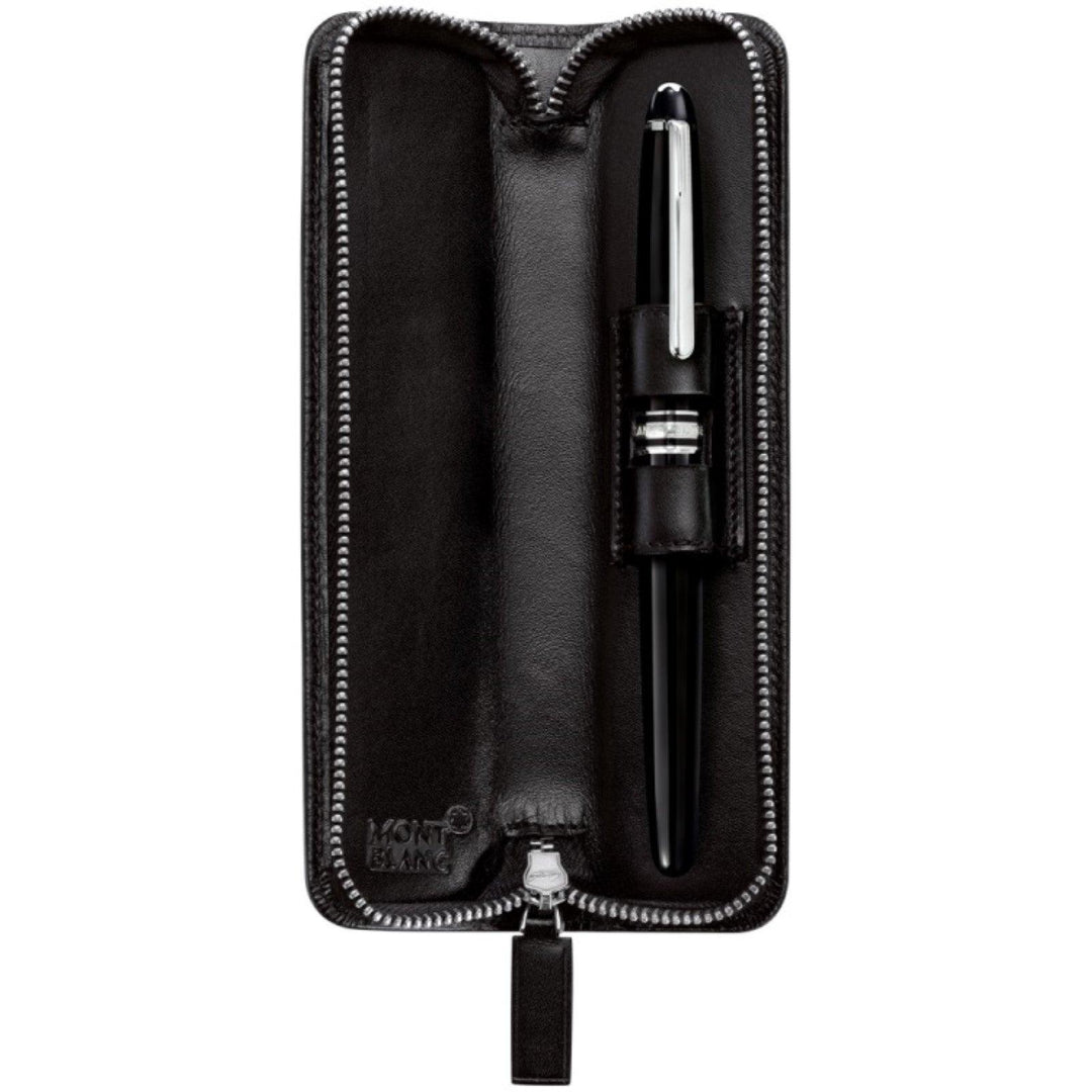 Husa Montblanc pentru 1 instrument de scris cu fermoar Meisterstück negru 101872 - Gioielleria Capodagli