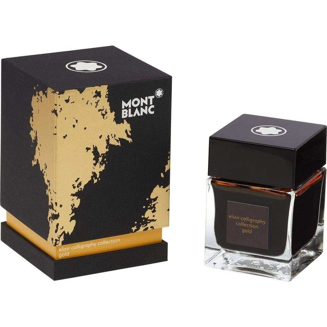 Montblanc bläckflaska 50ml Elixir Kalligrafi gult guld 119592 - Gioielleria Capodagli