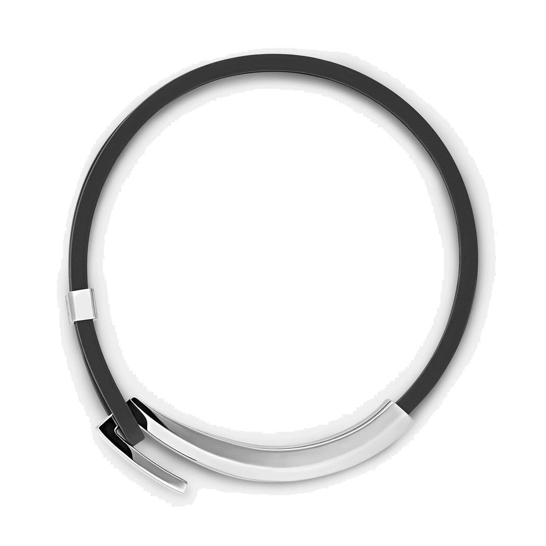 Bratara Montblanc din cauciuc negru si otel Wrap Me 126135 - Capodagli 1937