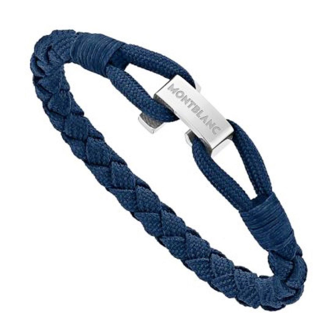 Bracelet Montblanc Wrap Me bleu en nylon et acier taille M 12838363 - Capodagli 1937