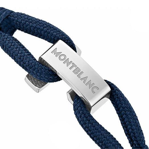Bracelet Montblanc Wrap Me bleu en nylon et acier taille M 12838363 - Capodagli 1937