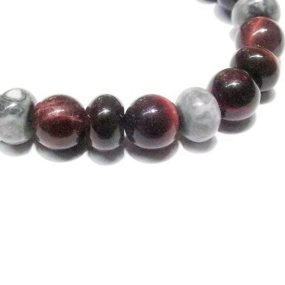 Bracelet Montblanc Wrap Me avec sphères oeil de tigre argent 925 taille L 12616368 - Capodagli 1937