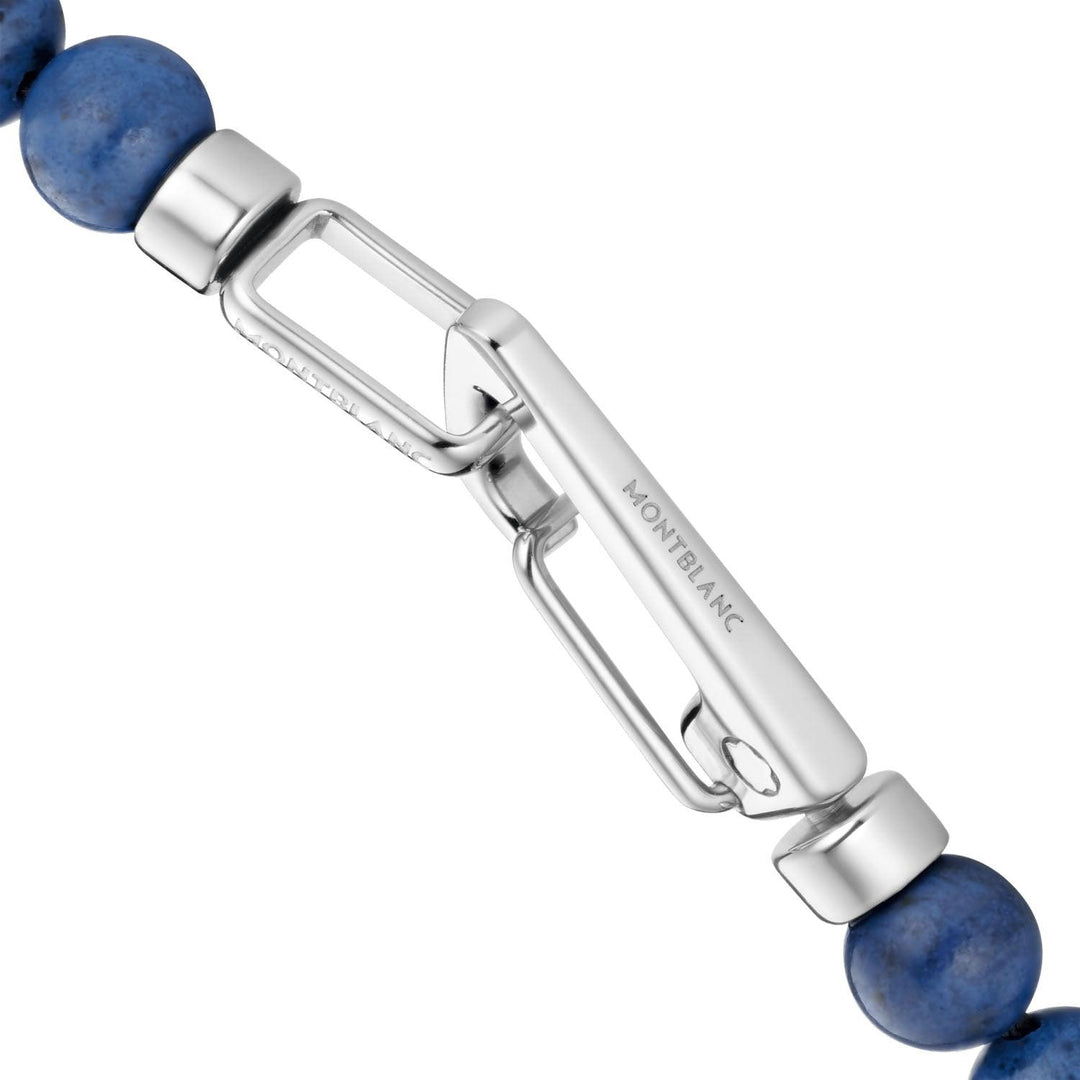 Montblanc Wrap Me armbånd med sodalit kugler og stål hummer lås størrelse S 12584960 - Capodagli Jewellery