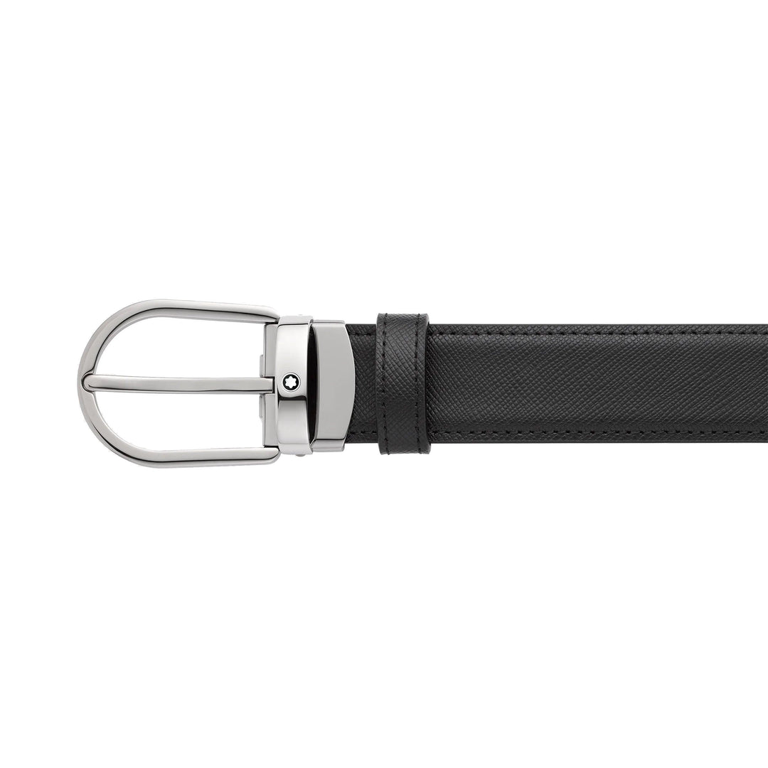 Montblanc Gürtel 30 mm reversible Hufeisenschnalle Sartorial Leder schwarz/blau 128763 – Capodagli 1937