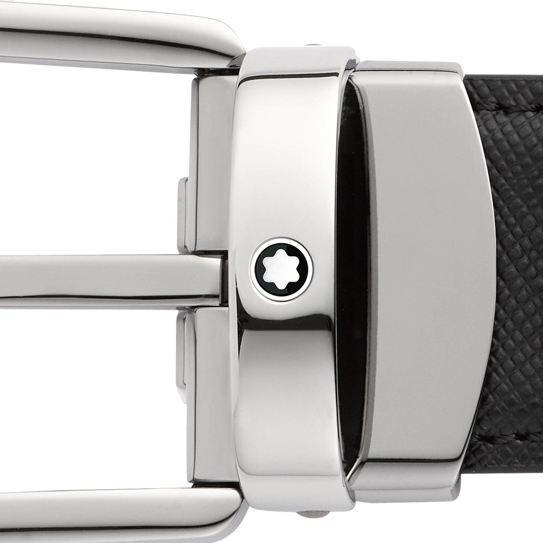 Montblanc Gürtel 30 mm reversible Hufeisenschnalle Sartorial Leder schwarz/blau 128763 – Capodagli 1937