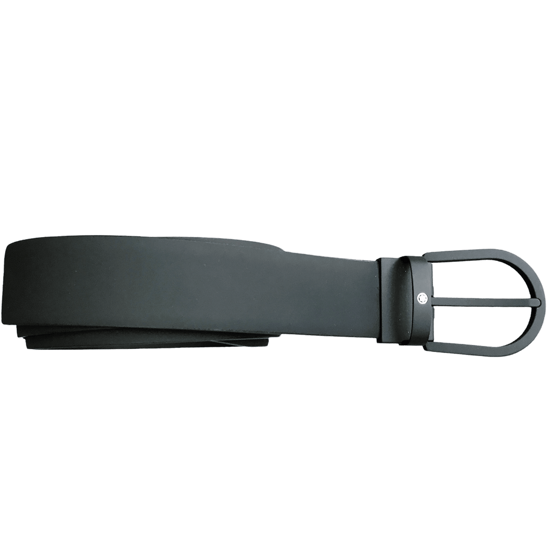 Montblanc vyö 35mm musta kumitettu solki ja musta kumitettu nahka 129431 - Capodagli 1937