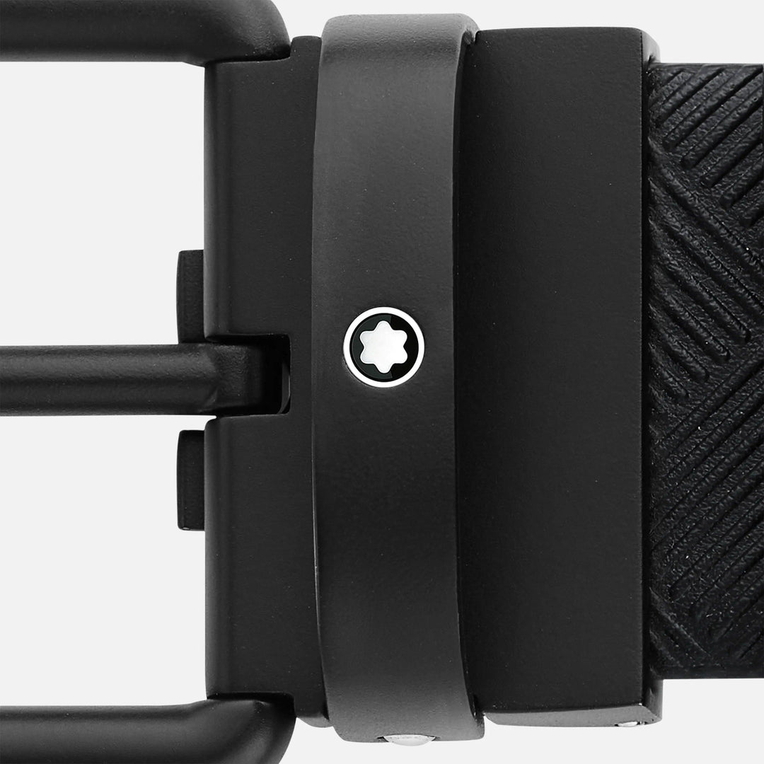 Montblanc bælte 35mm sort PVD spænde vendbart læder ekstrem sort 3.0/glat sort 131183 - Capodagli 1937