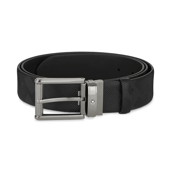 Cinturón Montblanc 35mm hebilla rectangular cuero acabado rutenio Montblanc Extreme 3.0 negro 130586 - Capodagli 1937