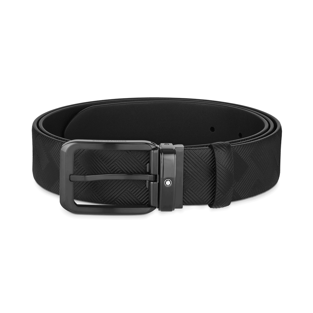 Cinturón Montblanc rectangular de 35 mm con hebilla de PVD negro reversible en piel Extreme 3.0 negro 130587 - Capodagli 1937