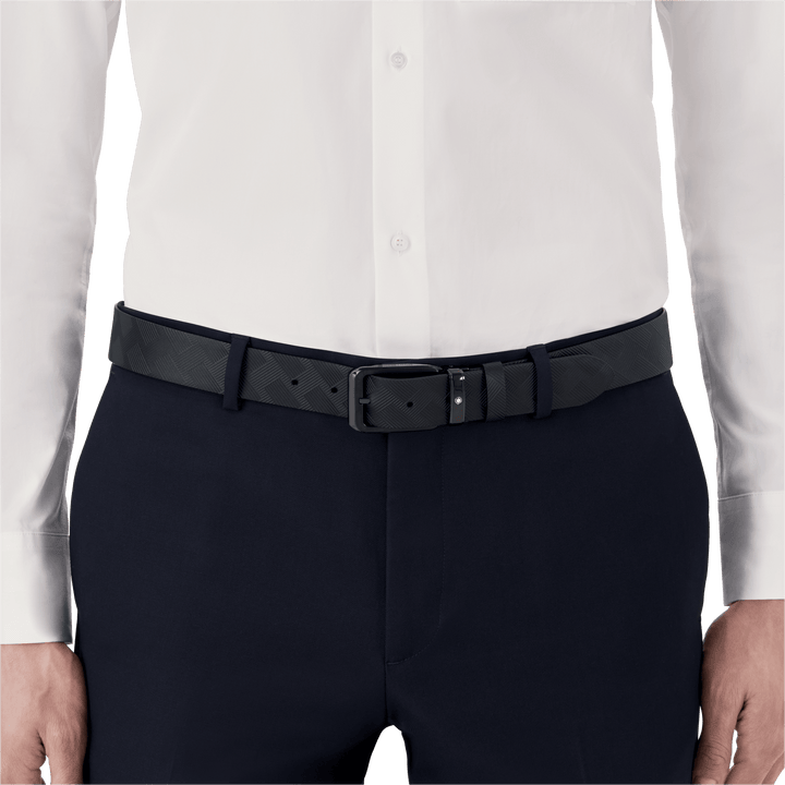 Cinturón Montblanc rectangular de 35 mm con hebilla de PVD negro reversible en piel Extreme 3.0 negro 130587 - Capodagli 1937