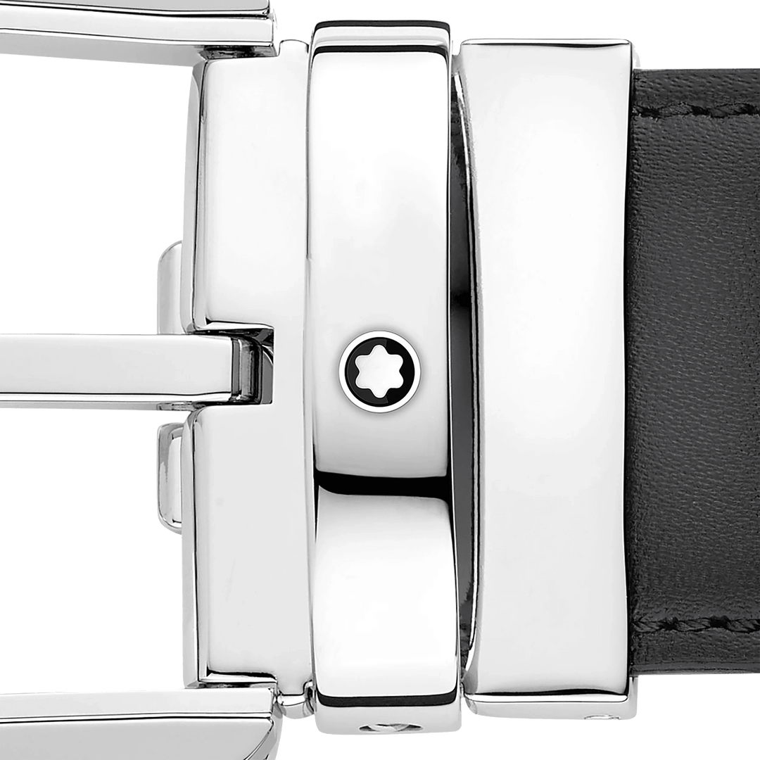 Montblanc 35 mm vyö harmaata nahkaa hevosenkenkäsoljella 129437 - Capodagli 1937