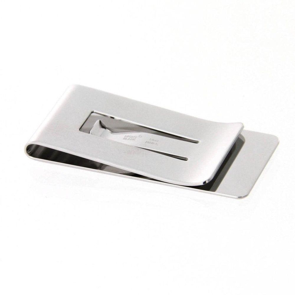 Montblanc ocelová spona na peníze s černým lakovaným pruhem a rytinou Montblanc 113027 - Capodagli 1937