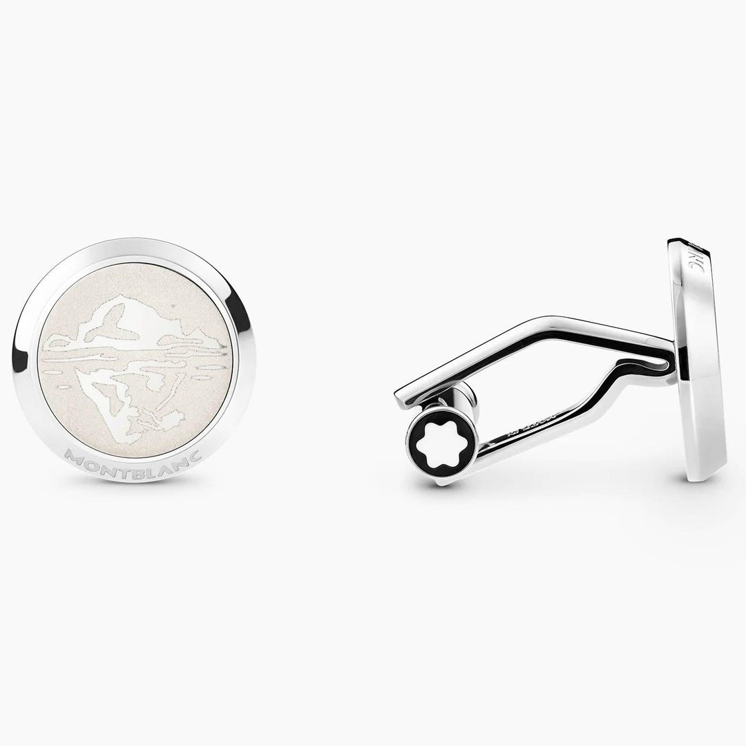 Boutons de manchette Montblanc 1858 Acier Ice Sea 129508 - Capodagli 1937