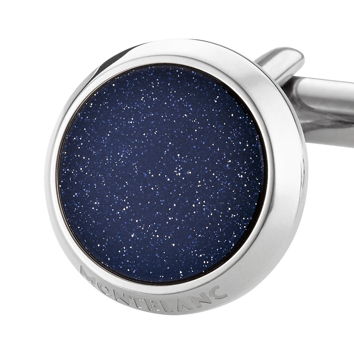 Abotoaduras Montblanc Meisterstück em aço com inserção de pedra do sol 112906 - Capodagli 1937