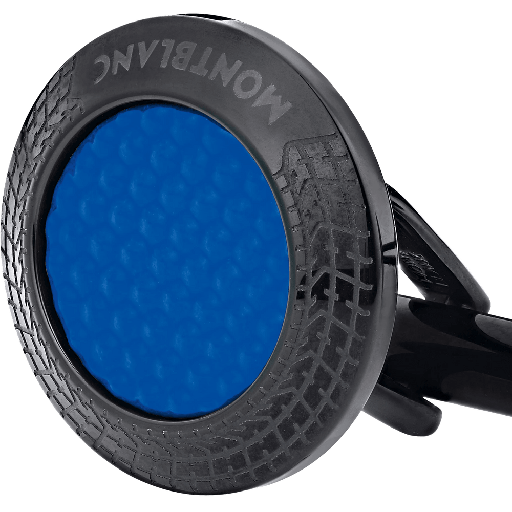 Montblanc Meisterstück Great Masters Pirelli-manchetknopen in staal en blauwe lak 128396 - Capodagli 1937