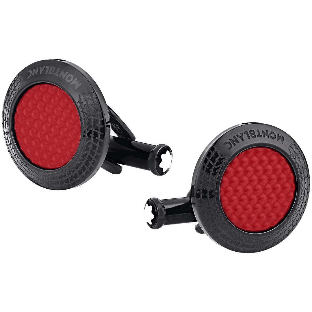 Montblanc Meisterstück Manžetové knoflíčky Great Masters Pirelli z oceli a červeného laku 128395 - Capodagli 1937