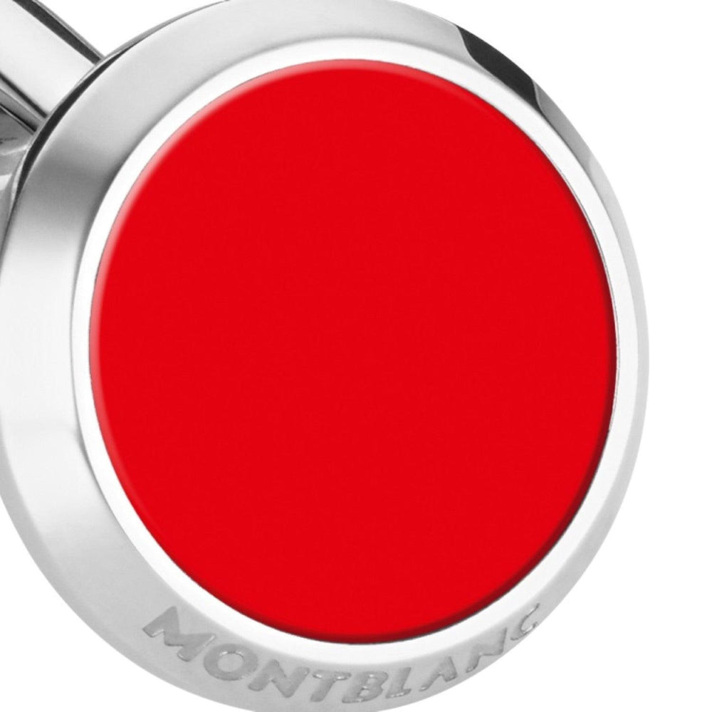 Montblanc stalen rode manchetknopen (PRODUCT) ROOD 118880 - Capodagli Sieraden