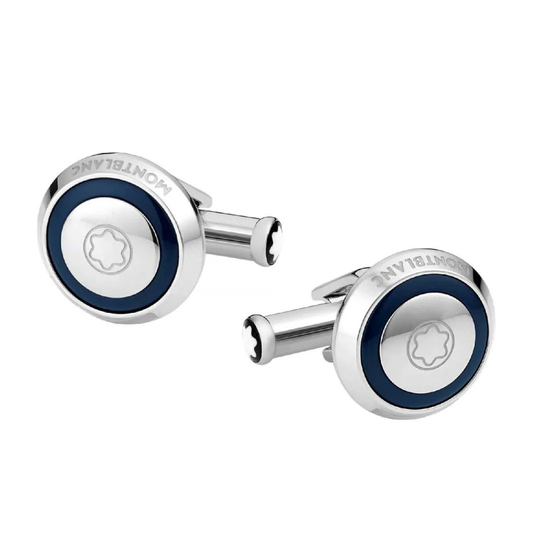 Montblanc UNICEF pyöreät kalvosinnapit terästä ja sinistä hartsia 116576 - Capodagli 1937