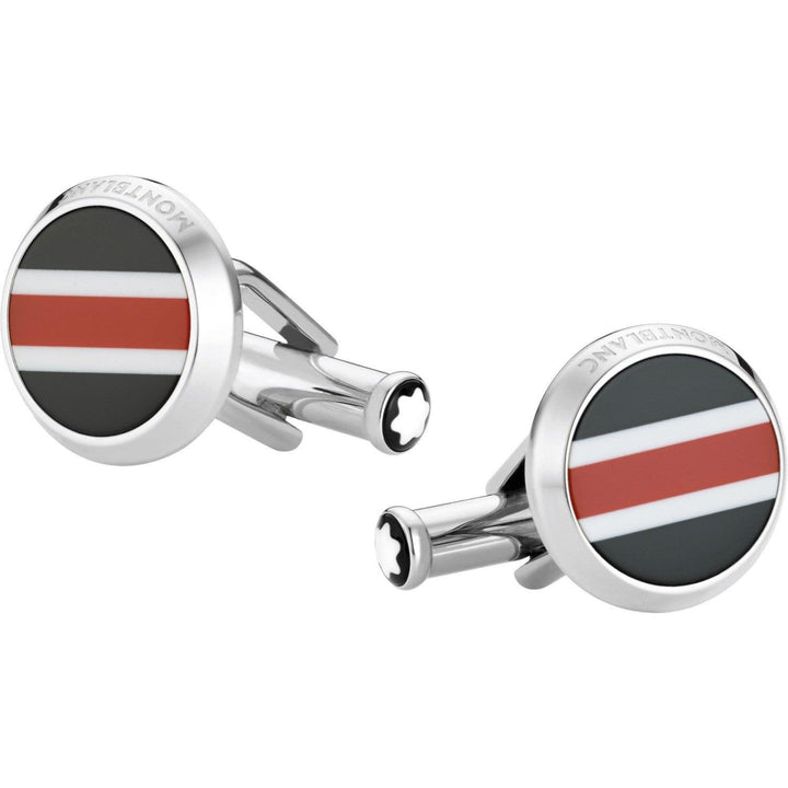 Abotoaduras Montblanc Urban Spirit em resina de aço 118596 - Joalharia Capodagli