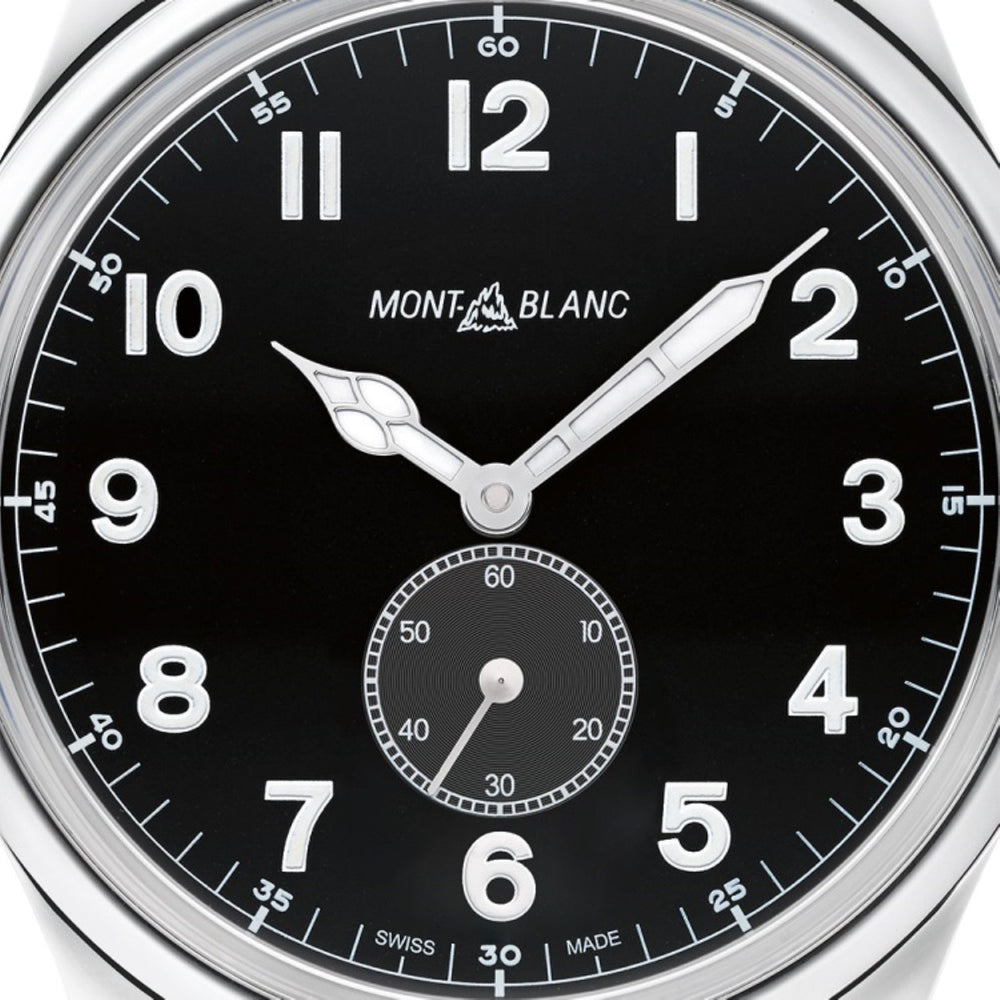 Montblanc Uhr 1858 Automatik Kleine Sekunde 44 mm schwarzer Automatikstahl 115074 – Capodagli Schmuck