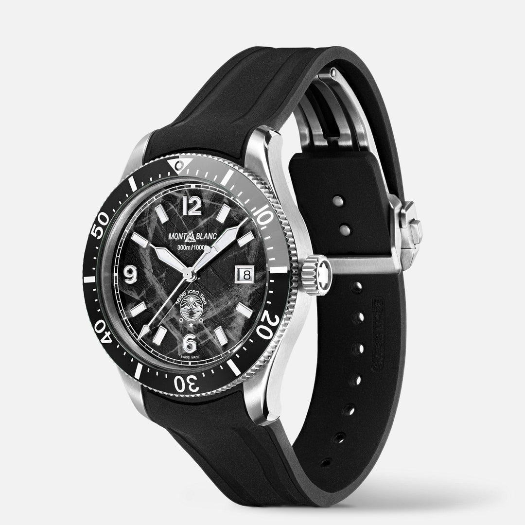 Relógio Montblanc 1858 Ice Sea Data Automático 41mm preto aço automático 129372 - Capodagli 1937