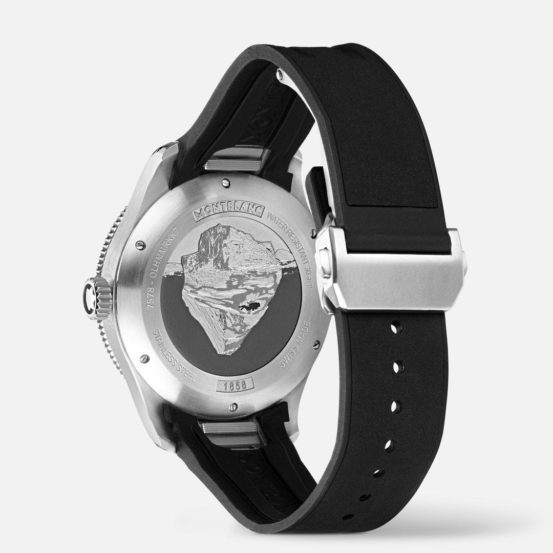 Relógio Montblanc 1858 Ice Sea Data Automático 41mm preto aço automático 129372 - Capodagli 1937